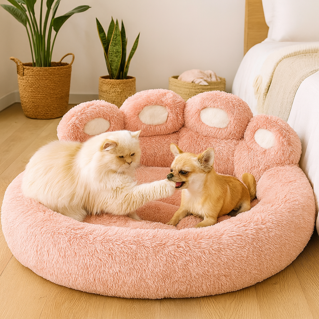 Lit en peluche Ultra confort pour Chiens & Chat - Anti-stress & douillet